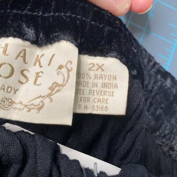 Vintage Khaki Rose Lady velvet broom skirt size 2X Goth emo Black maxi - Picture 7 of 8